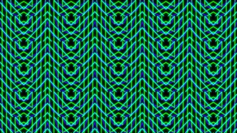 animation of kaleidoscope neon pattern moving in hypnotic motion on seamless loop