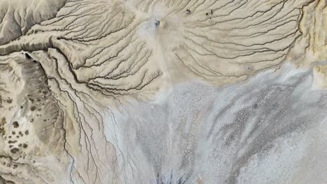 birds eye view over the mud volcanoes in berca, romania