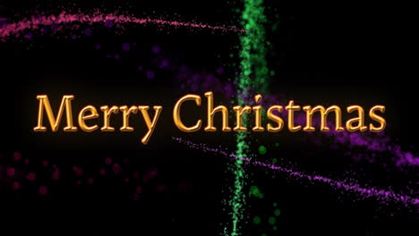 Animation-of-merry-christmas-text-over-glowing-lights-on-black-background