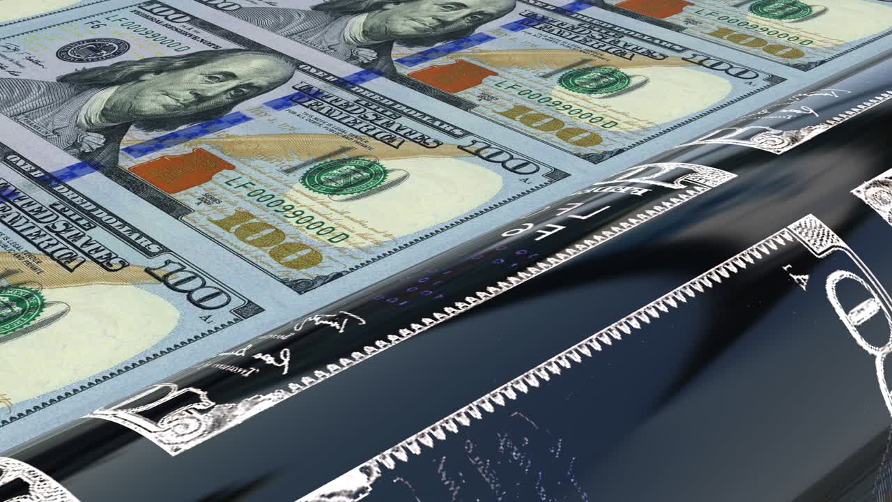 100달러 지폐 인쇄 루프 4k