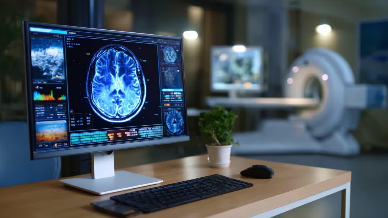 Advanced Brain Imaging Technology Displayed on a Computer Screen ...