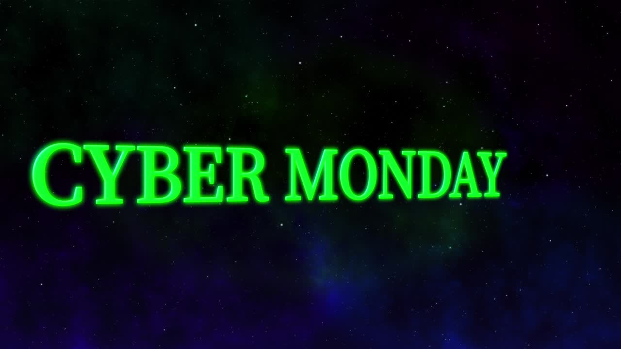 ciber lunes venta evento texto animación gráficos en movimiento