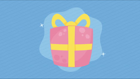 pink gift box present animation