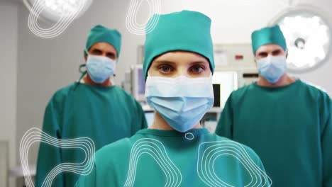 Animation-of-moving-lines-over-surgeons-in-face-masks