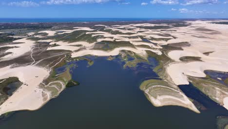 lencois piauienses at luis correia in piaui brazil. freshwater lakes landscape. sand dunes mountains. lencois piauienses at luis correia. tourism travel. portinho lagoon. beach background