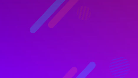 animation of retro boom text and abstract shapes moving over purple background