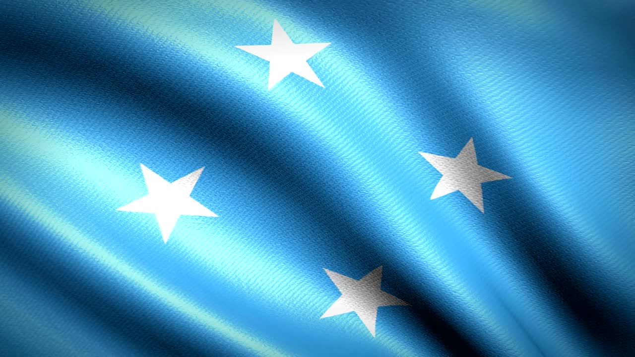 la bandera de micronesia. animación de bucle sin costuras. video de alta definición en 4k
