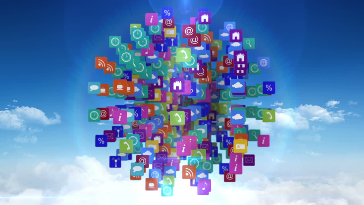 bola giratoria de los iconos de las aplicaciones