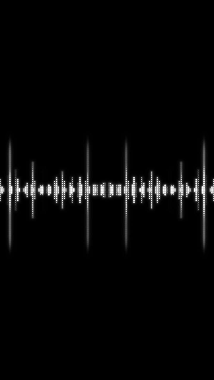 White audio equalizer waveform background with glowing dotted bars black empty space and soft sound
