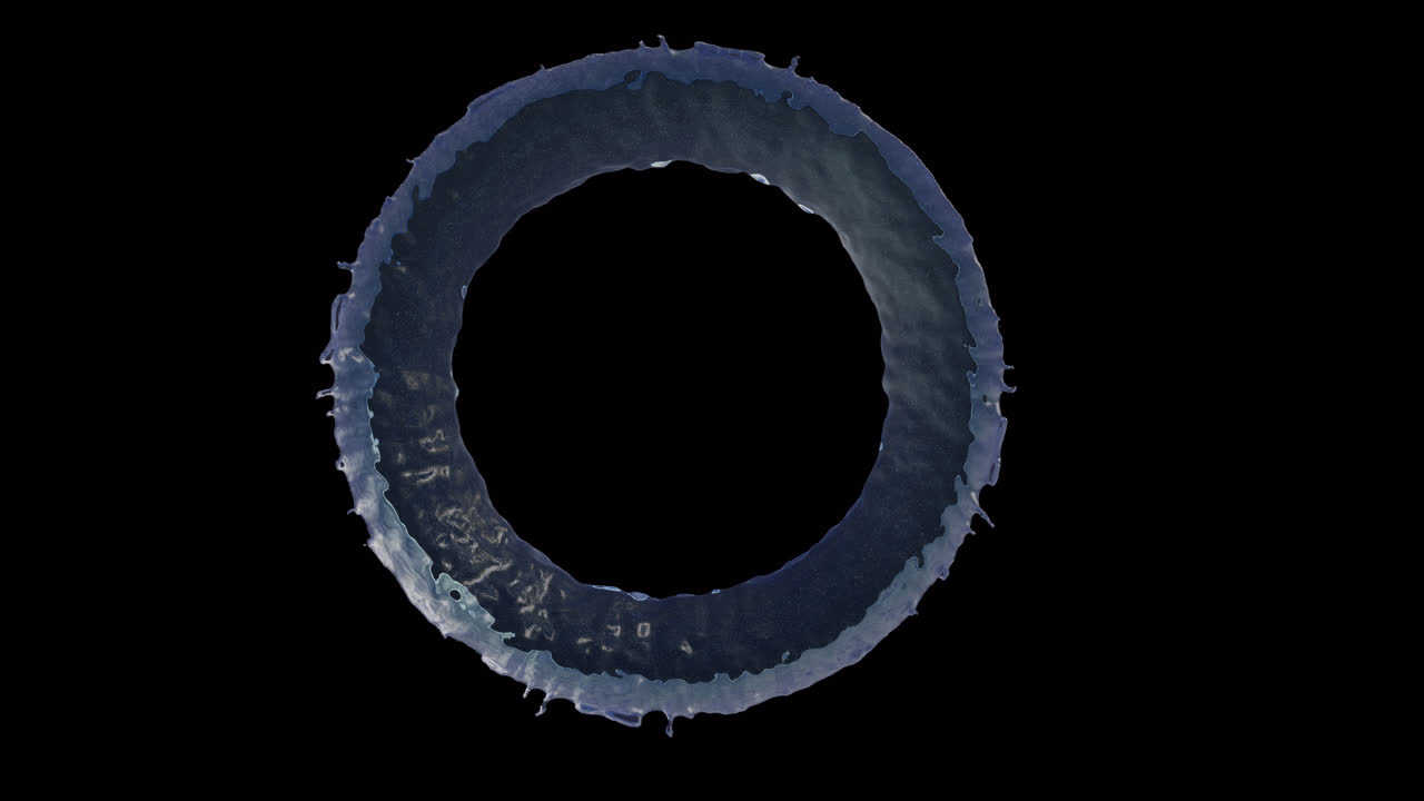 Water vortex ring on transparent background