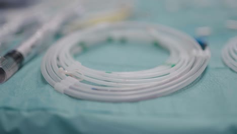 sterile spiral tubes kept in french hospital for vein surgery