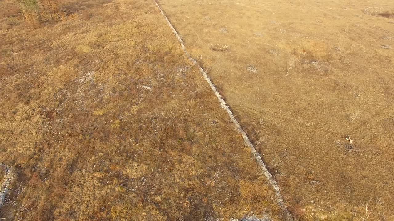 Building base on field in Crni Kal Slovenia