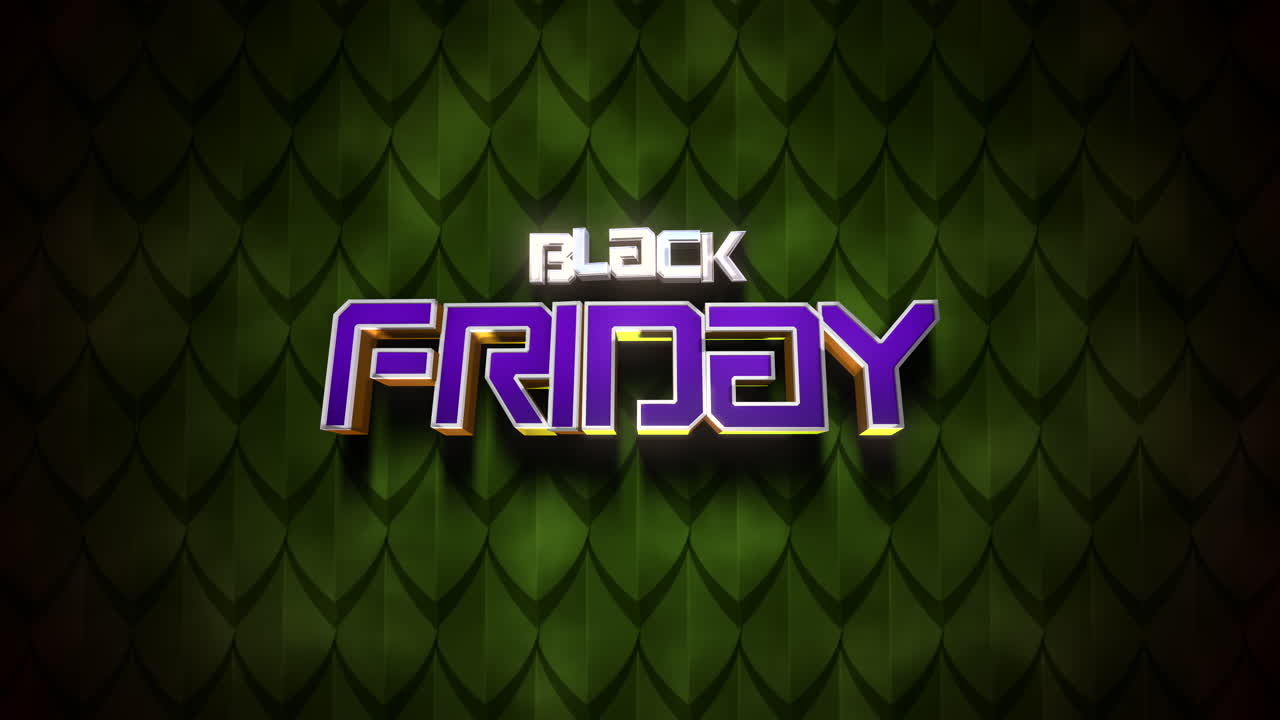 Black Friday text on green leafs pattern