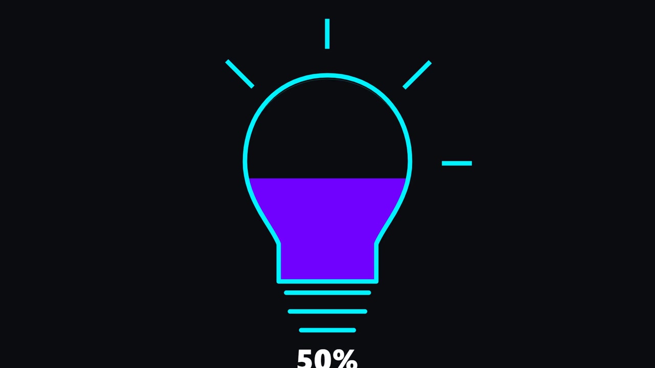 Digital Light Bulb Loading Progress Bar Animation