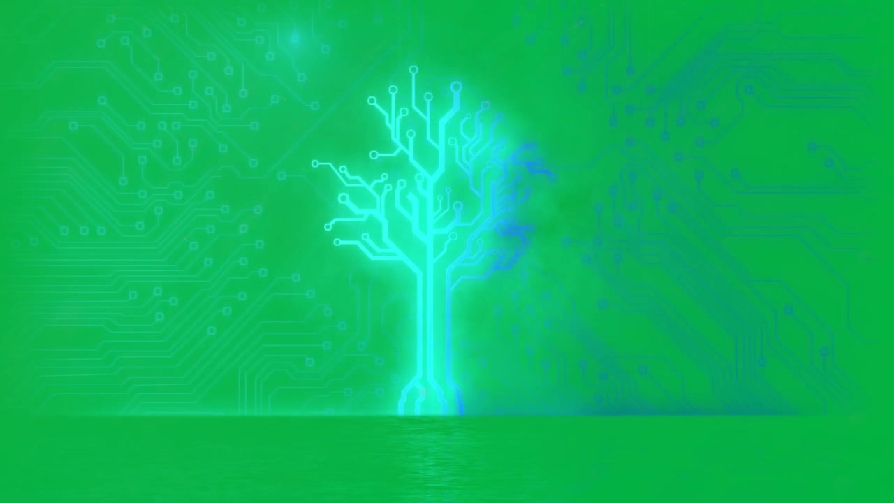 On pulse trunk activating glowing and drifting right while water rippling for demo transparent bg
