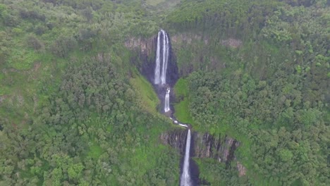 aerial drone footage karuru waterfalls abedares kenya