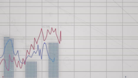 animación del procesamiento de datos financieros sobre un fondo blanco
