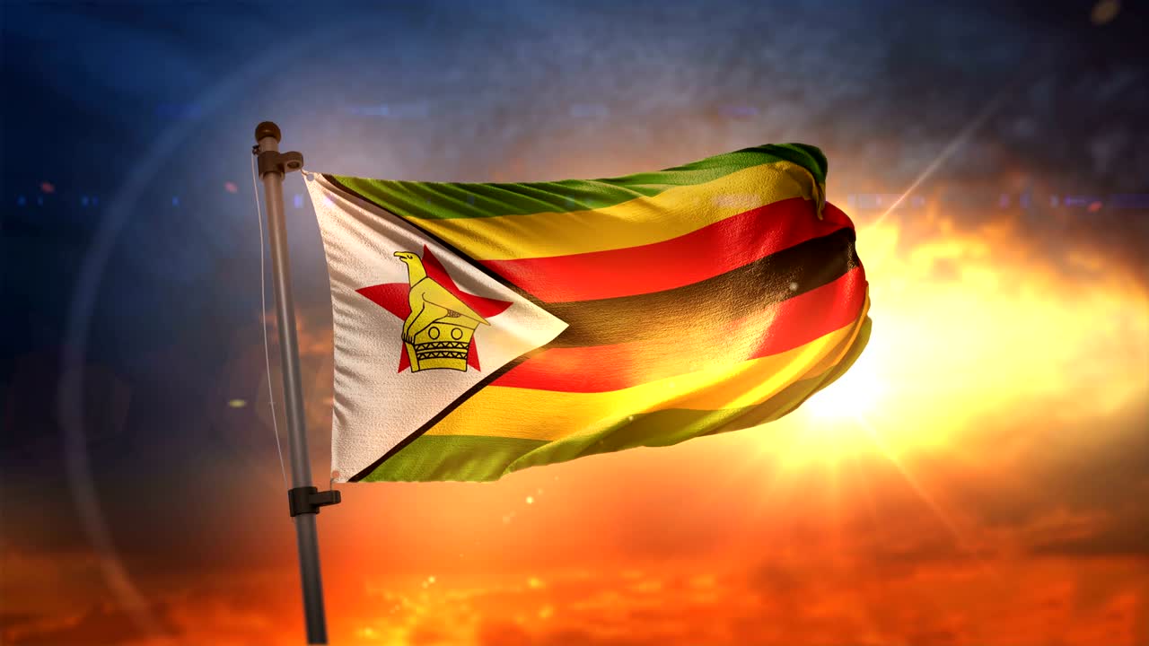 짐바브웨의 발은 아름다운 해가 뜨는 순환 속도 느린 동작 4k에서 백라이트됩니다.