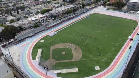 vista aérea del campo de fútbol