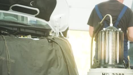 car maintenance in a repair shop