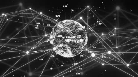 animación del globo con una red de conexiones