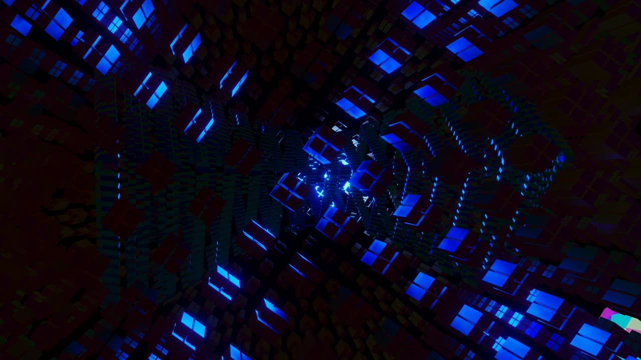 la abstracción de bucle de cubos en el espacio.