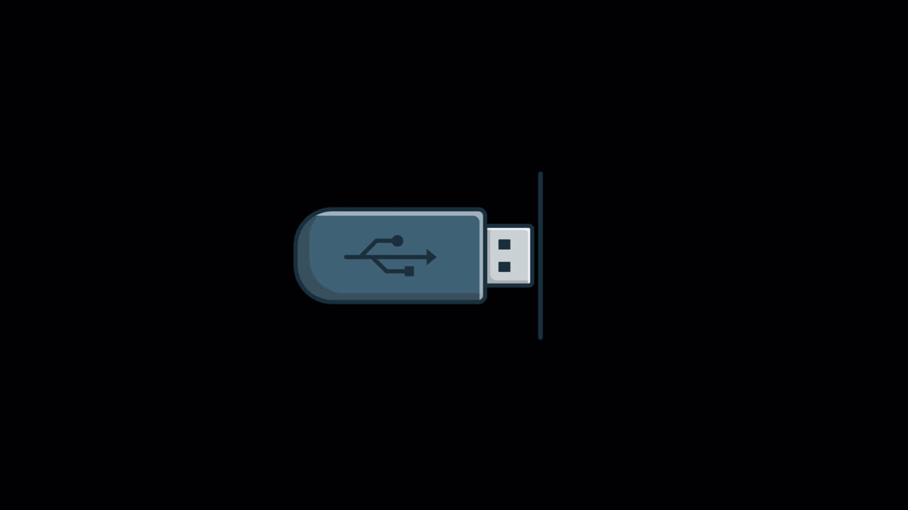 Анимированная иконка USB-накопителя при подключении и извлечении