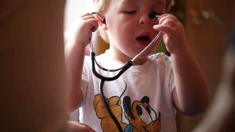 boy plays a doctor