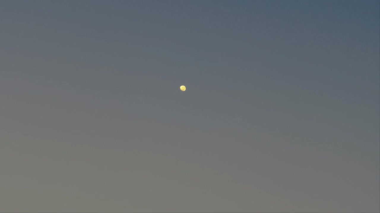 Full Moon Shining in the Clear Evening Sky