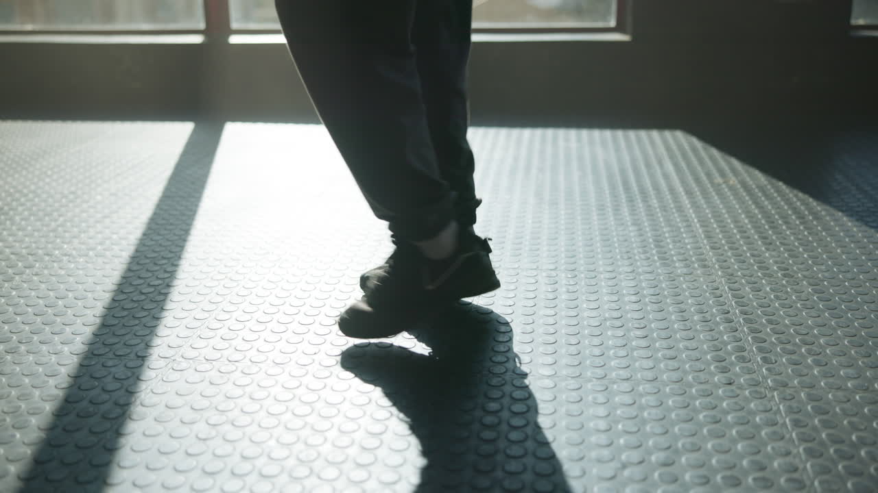 A person walking in sneakers