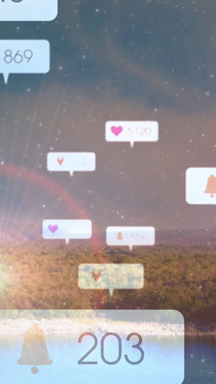 Vertical video: Panel popping, bubbles drifting, counts flipping, then fading, signaling one alert