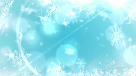 seamless snowflakes falling on blue