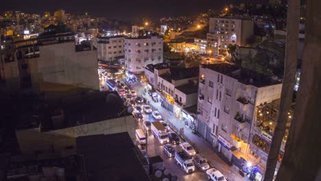 high angle night time lapse of downtown amman jordan