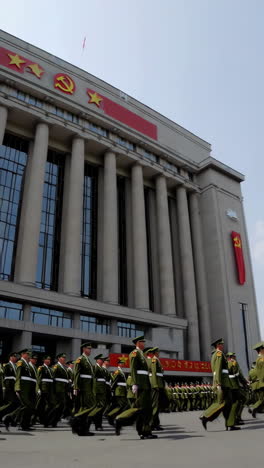 military parade in front of government building