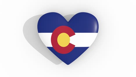 heart in colors of flag of us state colorado, loop