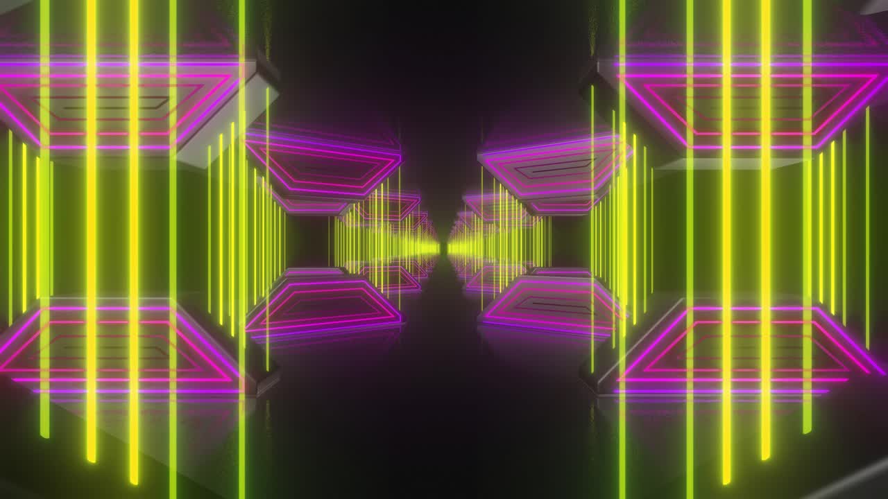 tunnel luminoso al neon