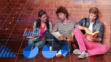 datos gráficos sobre los jóvenes que estudian juntos.