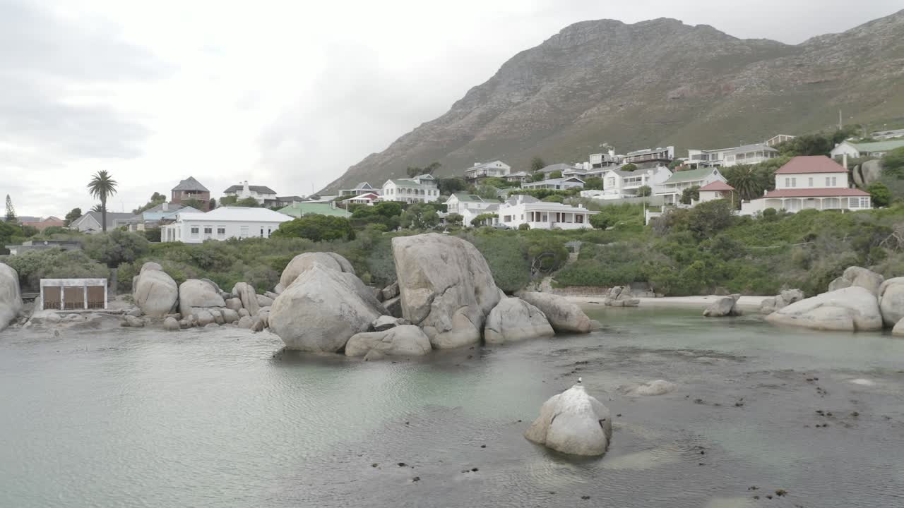 Boulders Beach in Cape Town, South Africa on a cloudy day