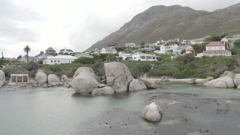 boulders beach in cape town, south africa on a cloudy day