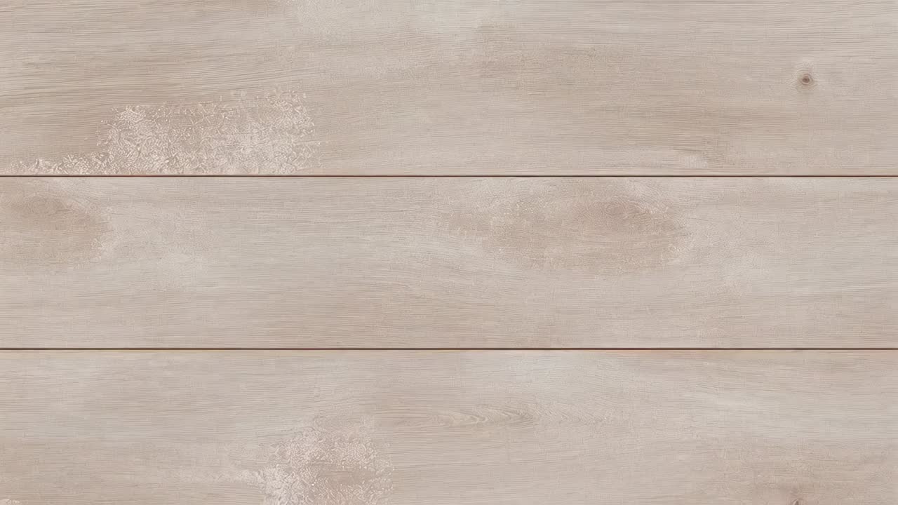 Showing light wood tabletop growing white powder along top seam, bottom edge with frames advancing