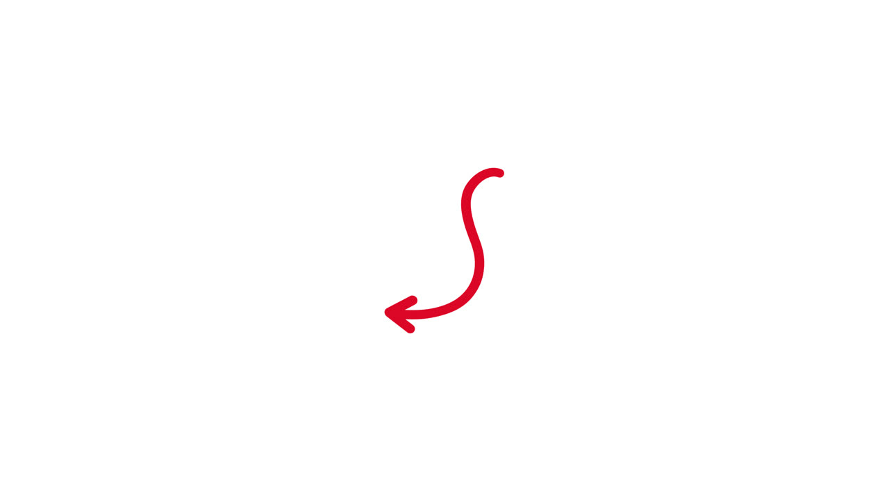 Animated Red Arrow Drawing on White Background