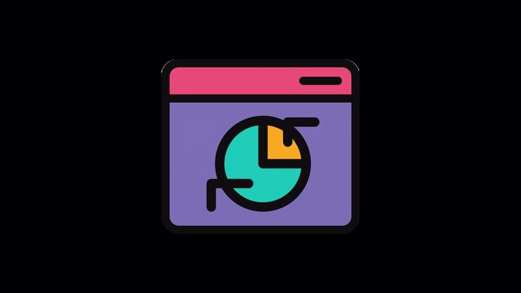 Data Analytics Dashboard with Animated Pie Chart Icon