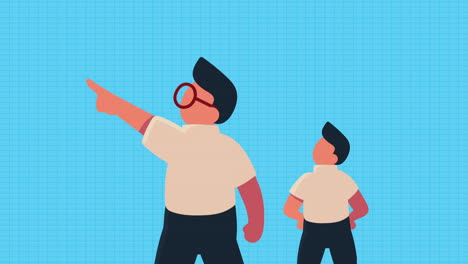 two businessmen workers characters animation