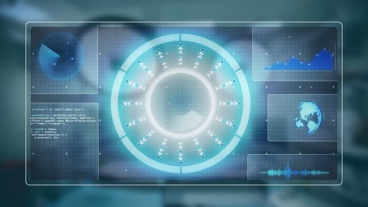 스크린을 통해 과학 데이터 처리의 애니메이션