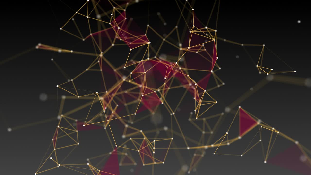 Futuristic plexus animation with glowing triangles in slow motion, 4096x2304 loop 4K