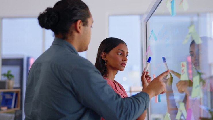 Planning, brainstorming and business people