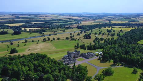 famous castle in scottish borders, scottish landmark, united kingdom