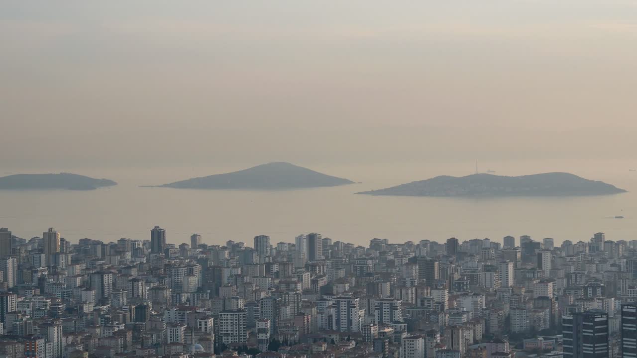섬 들 을 가진 이스탄불 도시 풍경