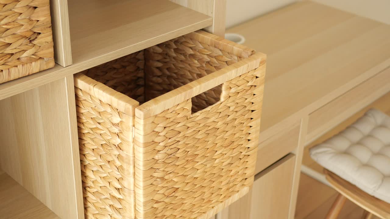 Woven Storage Basket on Shelf