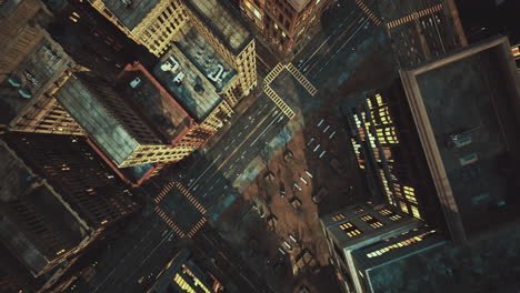 urban landscape captured from above showcasing city streets and buildings